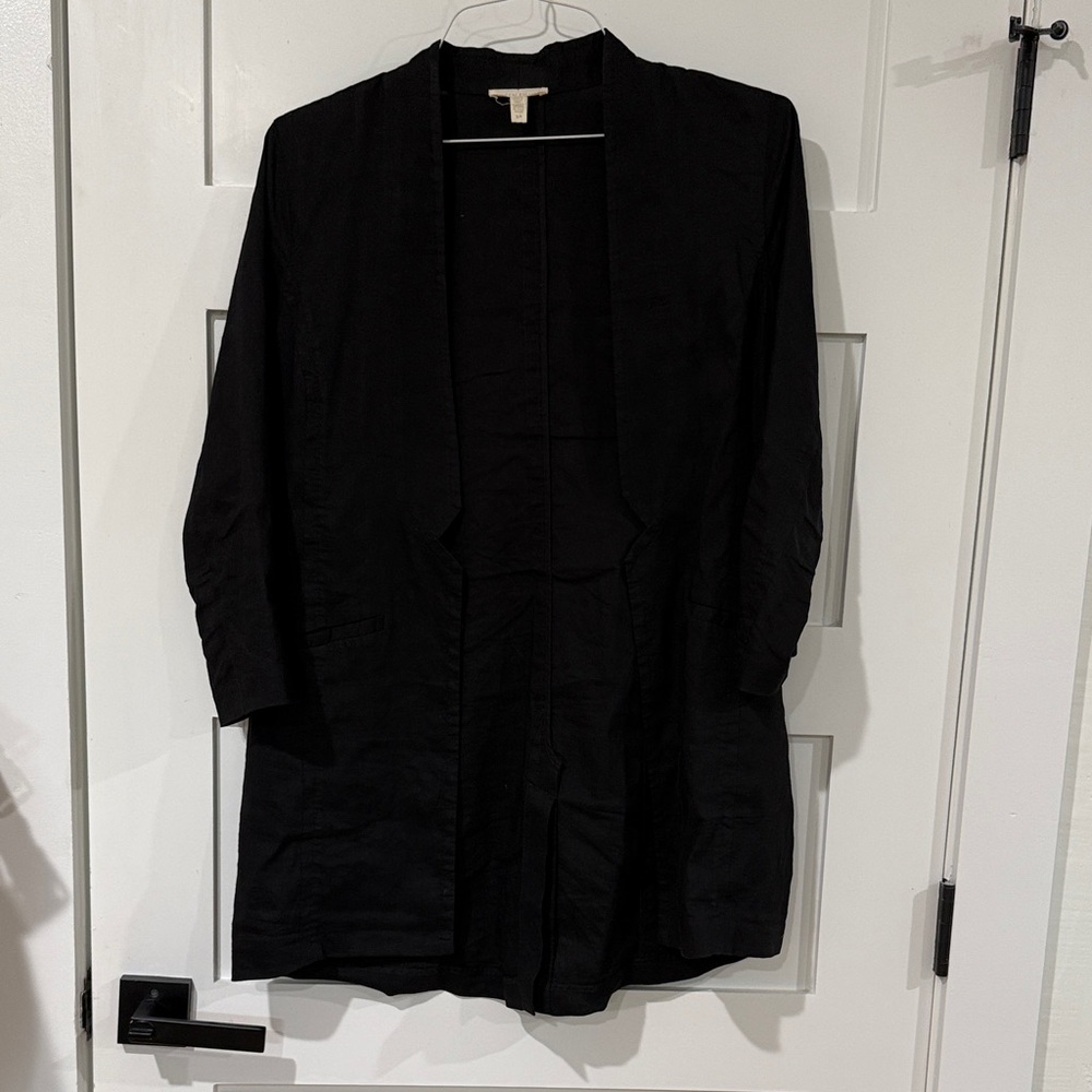 Black Open Front Blazer